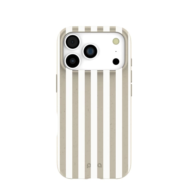 Pela Case London Fog Cappuccino Stripes iPhone 18 Pro Case