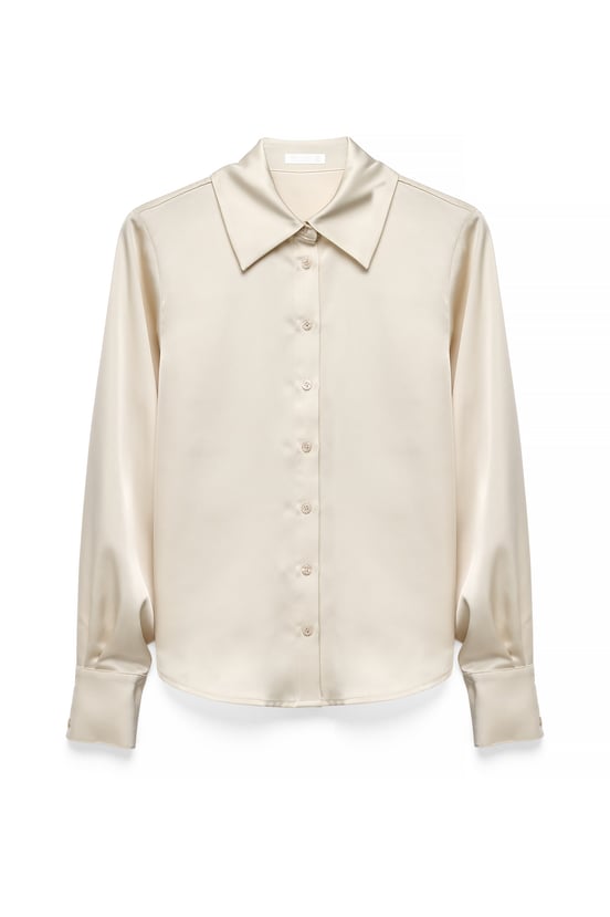 NA-KD Satinhemd Offwhite