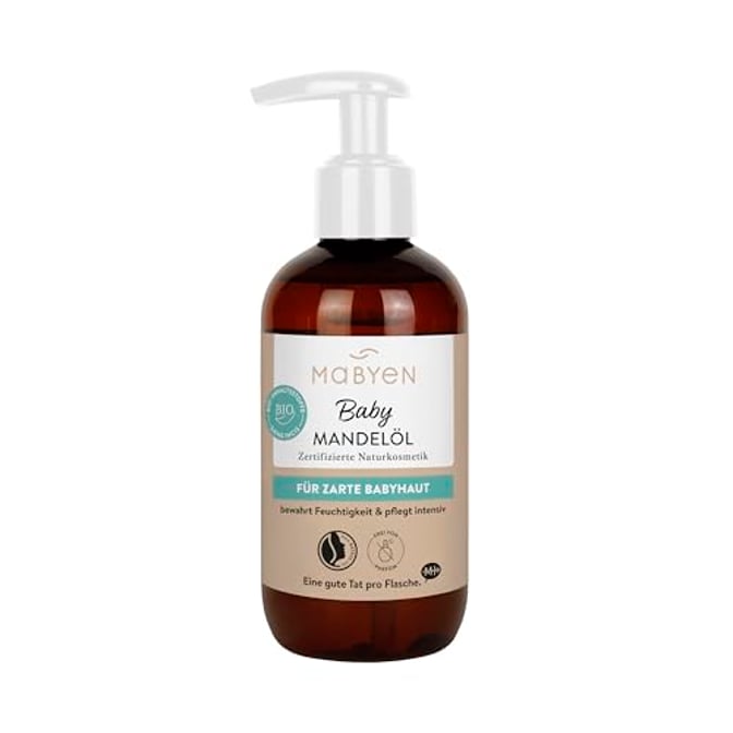 MABYEN Baby Pflegeöl Mandel, parfümfrei, zert. Naturkosmetik, 200 ml