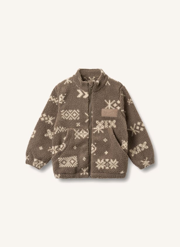 Wheat Helge Jacquard-Fleecejacke aus recycelten Fasern | Braun