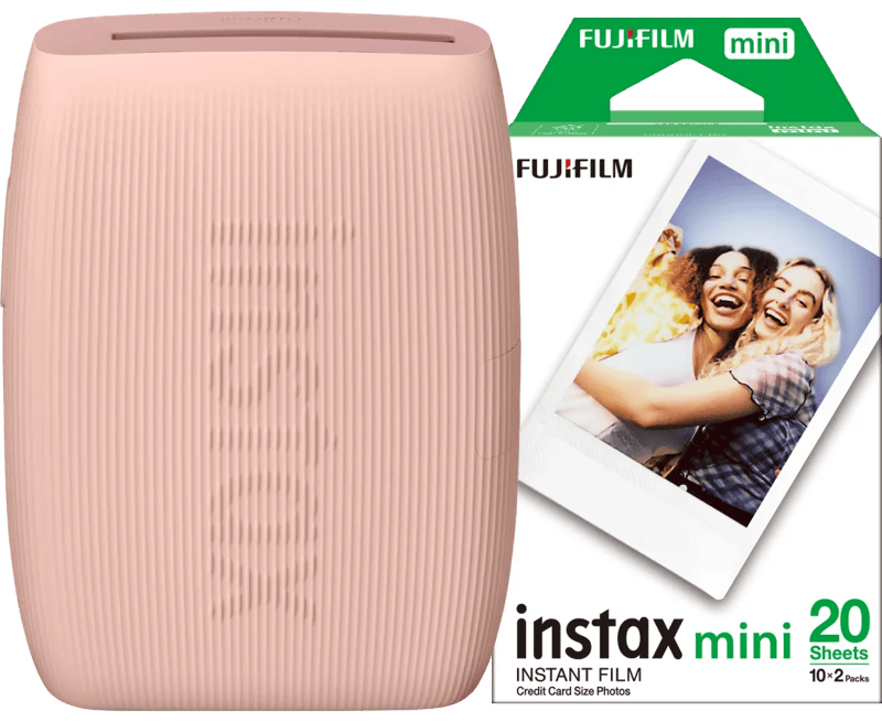 instax mini Link 3 Rose Pink + Fujifilm instax mini Colorfilm Glossy (20 Stück)