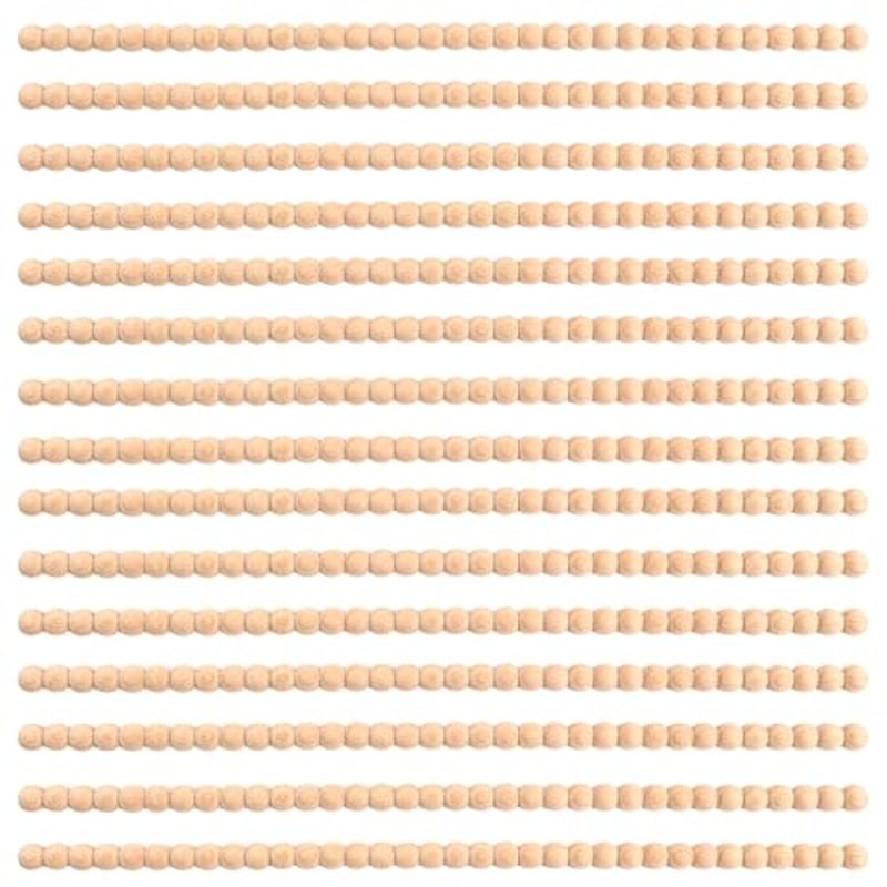 15 Stück Zierleiste Holzperlen, 40 cm Halbrund Holzleisten Zierleisten Holz mit Perlen Dekorative Holzverkleidung Unbehandelt Holzzierleisten für Hauswand tür Fenster Regal DIY Dekoratio