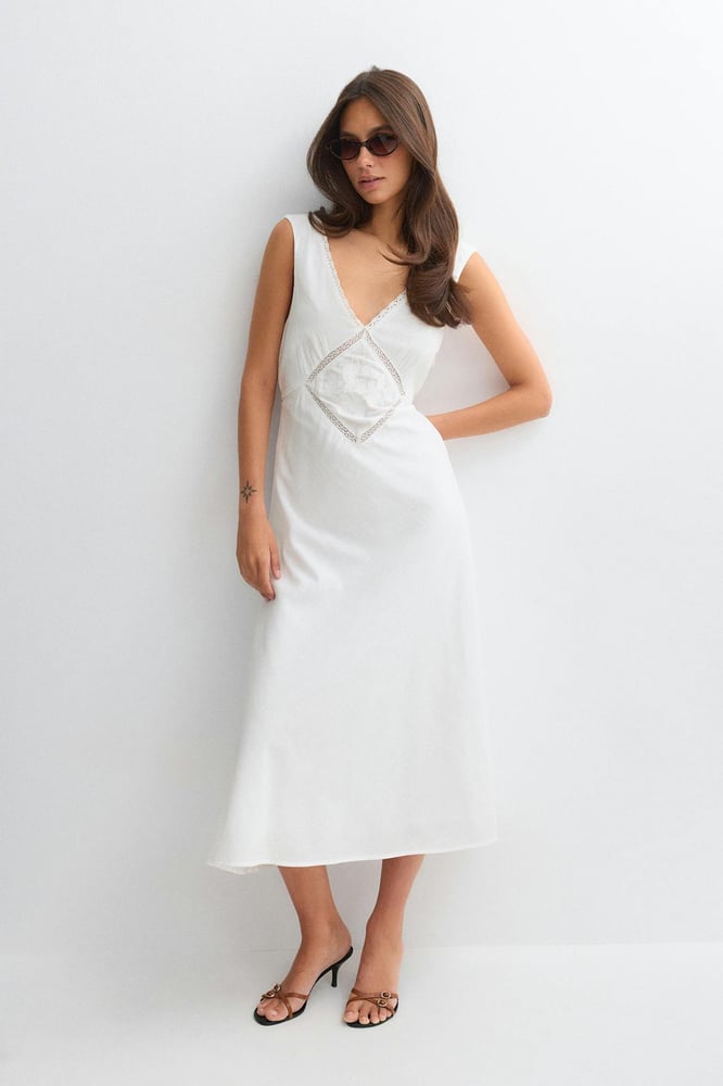 Gina Tricot Tie back dress - Weiß