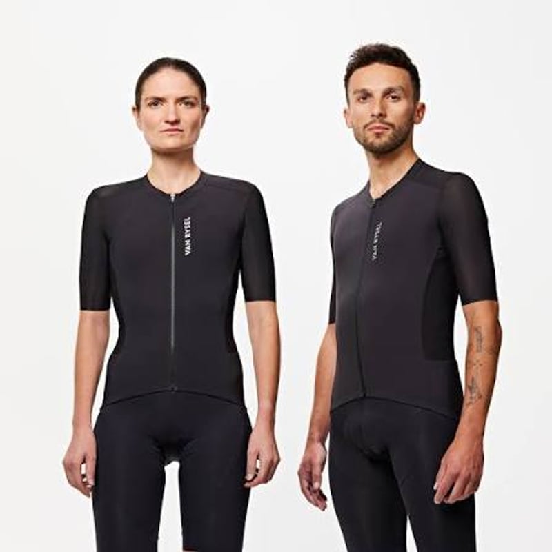 VAN RYSEL Radtrikot kurzarm Rennrad "Racer 2" unisex schwarz