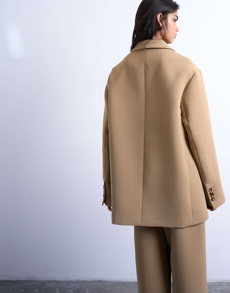 Topshop co ord oversized slouchy blazer in taupe