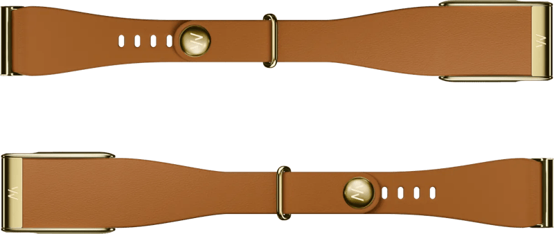 WHOOP MG LeatherLuxe Tapered Band Braun/Gold S/M