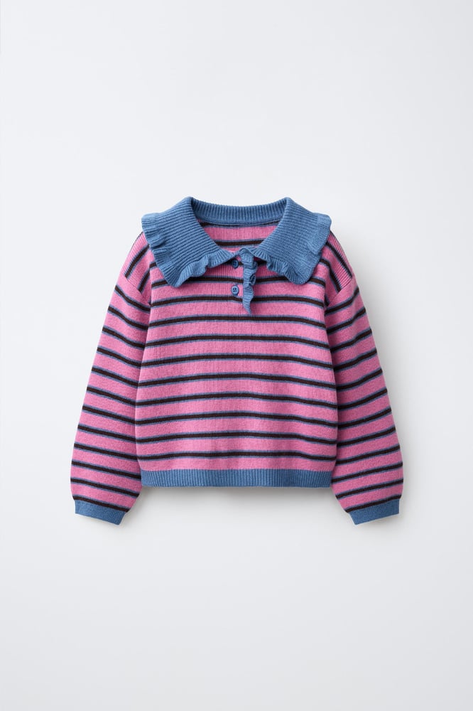 STRIPED KNIT POLO SHIRT