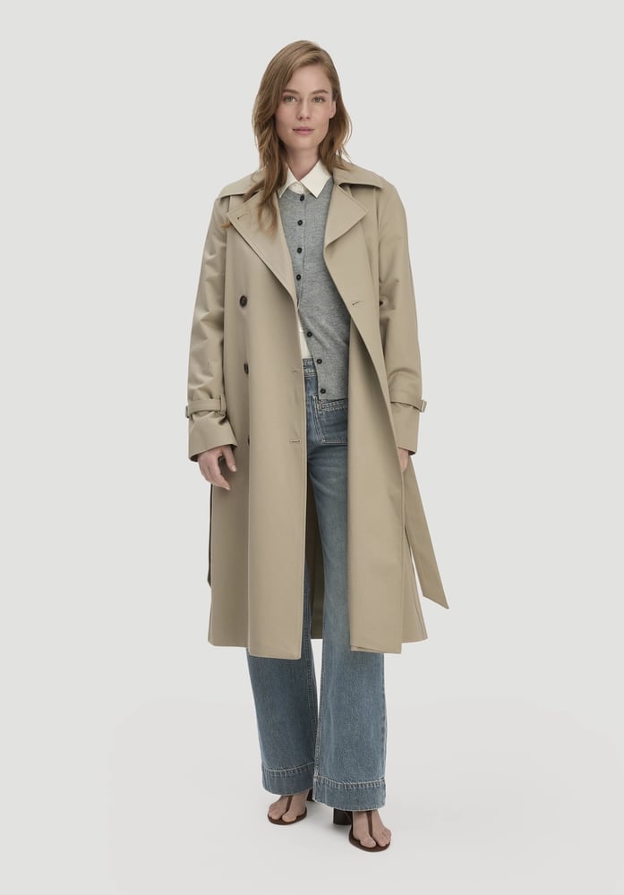 hessnatur Trenchcoat Relaxed NATURE SHELL aus reiner Bio-Baumwolle