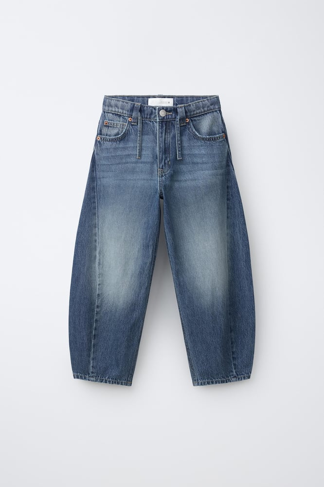 ZARA BARREL-JEANS MIT KORDELGÜRTEL