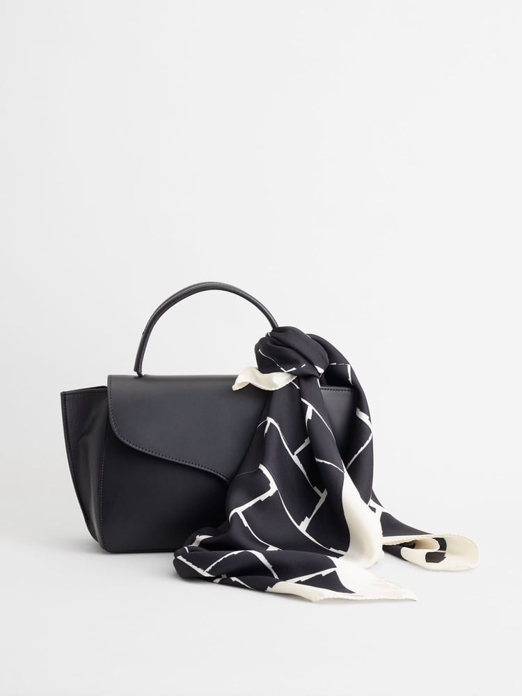 ATP Atelier Bellagio Black White Silk Scarf