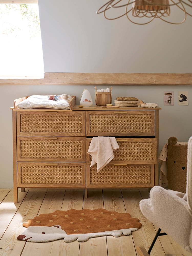 vertbaudet Rattan-Kommode ELLA Tiefe 42cm Kinderzimmer in natur
