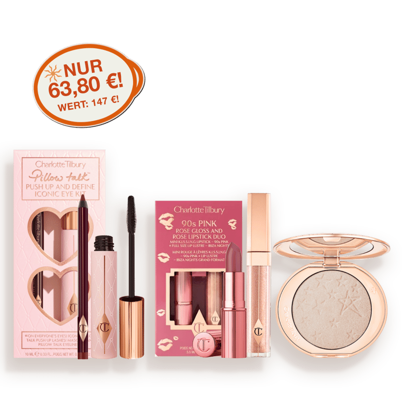 PILLOW TALK EYES, 90s PINK LIPS & HOLLYWOOD GLOW KIT by Charlotte Tilbury