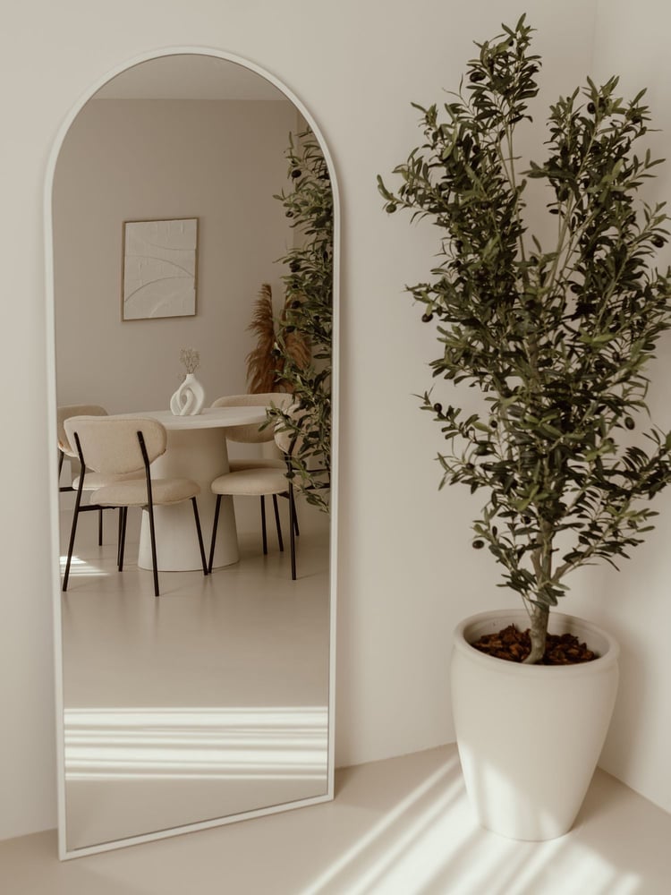 Studiomeen Großer Standspiegel Oval 180x70 Weiß