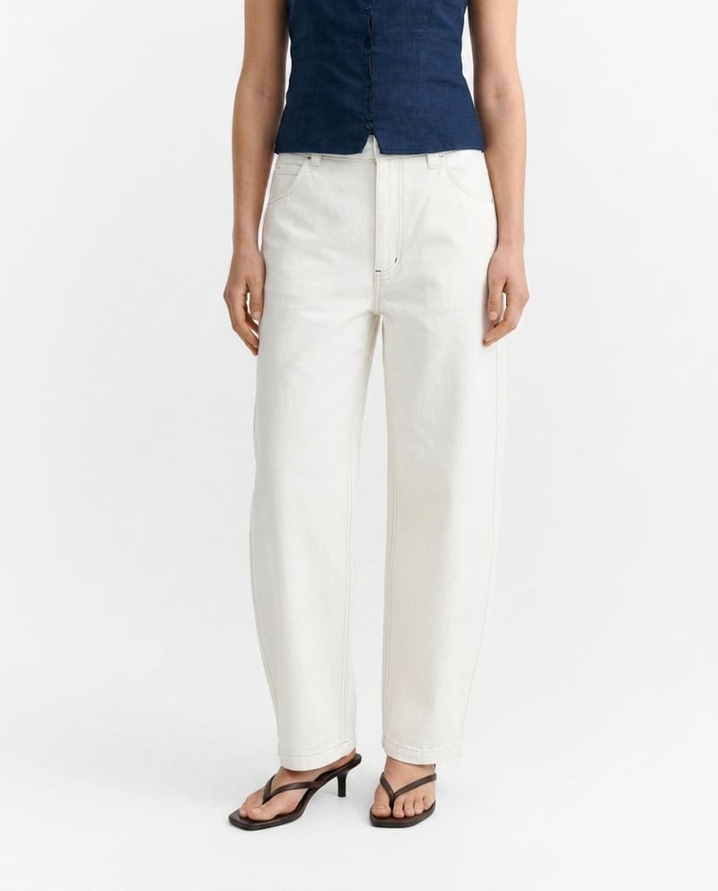 Thinking MU Pantalón barrel blanco Marissa
