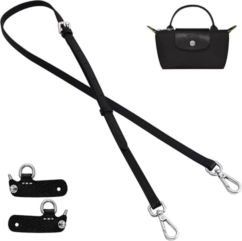 Schultergurt für Long Champ Mini Tasche Damen, Rindsleder Taschen Riemen Umrüstsatz Ersatz Verstellbaren Crossbody Schultergurt für Le Pliage XS Mini Pouch