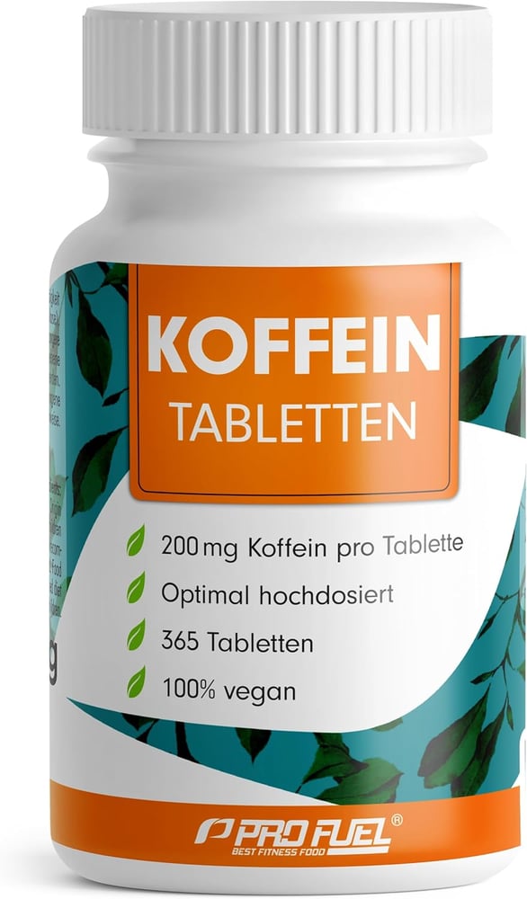 Koffeintabletten 365x - 200 mg Koffein pro Tablette