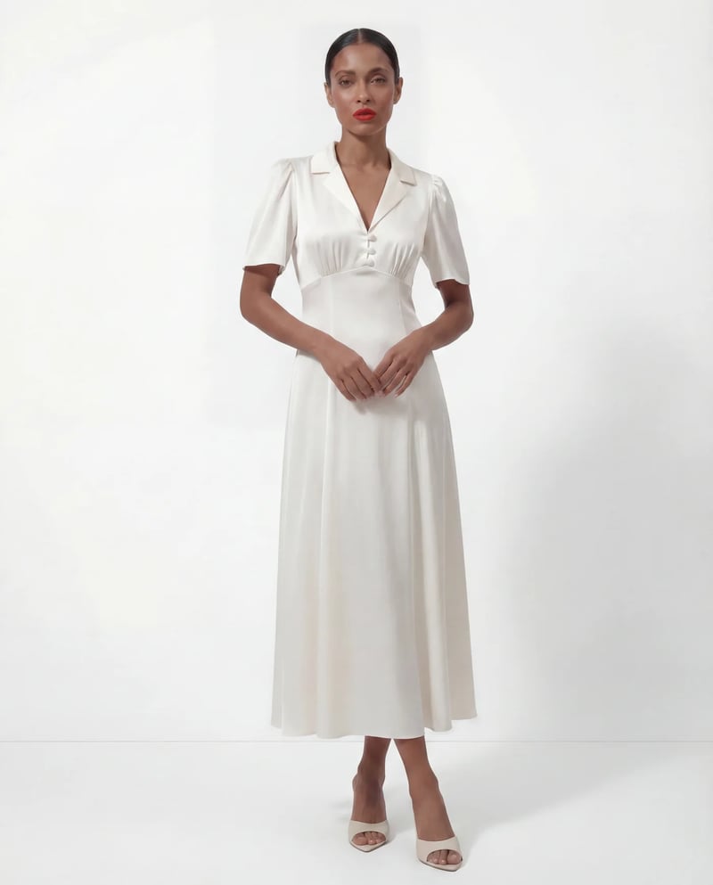The Aurora Dress in Ivory White by Souvraine