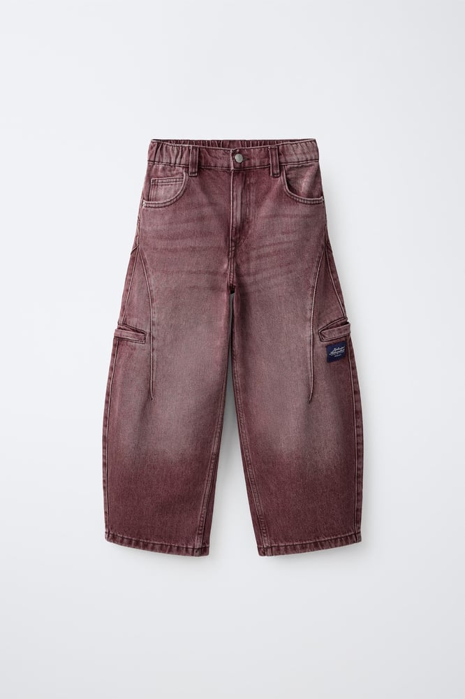 ZARA BARREL CARGO-HOSE MIT ETIKETT