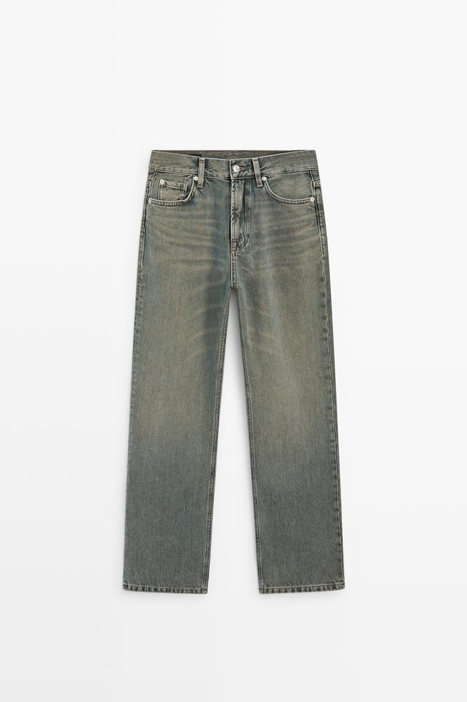 Massimo Dutti Straight-Fit-Jeans mit hohem Bund