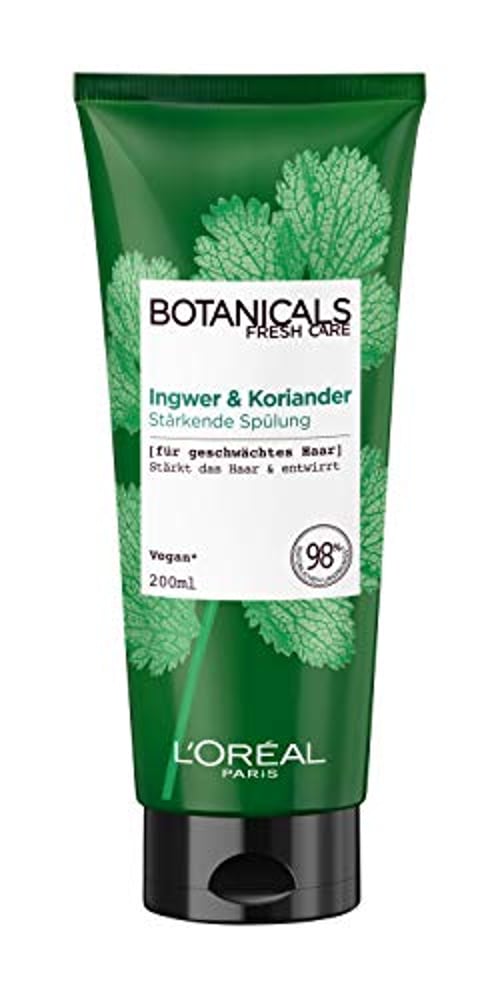 Botanicals Stärkender und entwirrender Conditioner ohne Silikone, Sulfate und Parabene, Für geschwächtes Haar, Vegane Naturkosmetik, Ingwer & Koriander Spülung, 1 x 200 ml