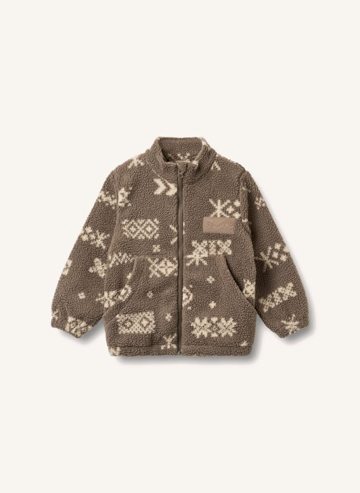 Wheat Helge Jacquard-Fleecejacke aus recycelten Fasern | Braun