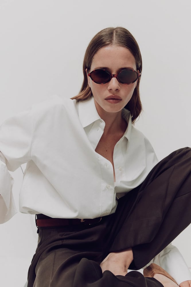 H&M Ovale Sonnenbrille - Braun/Schildpattmuster