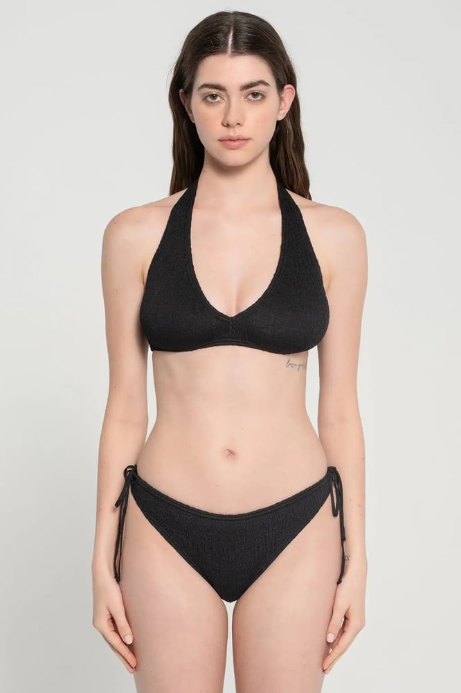 Cotton Swimwear Bikini-Triangle Black