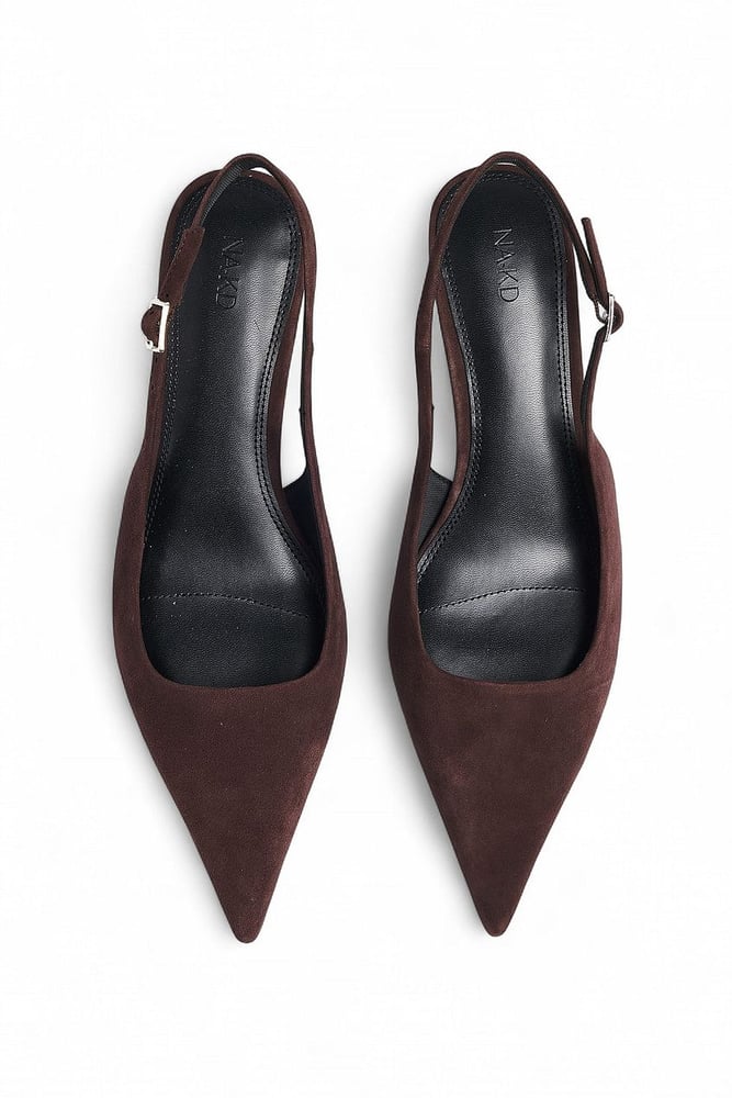 NA-KD Suede Slingback Pumps Brown