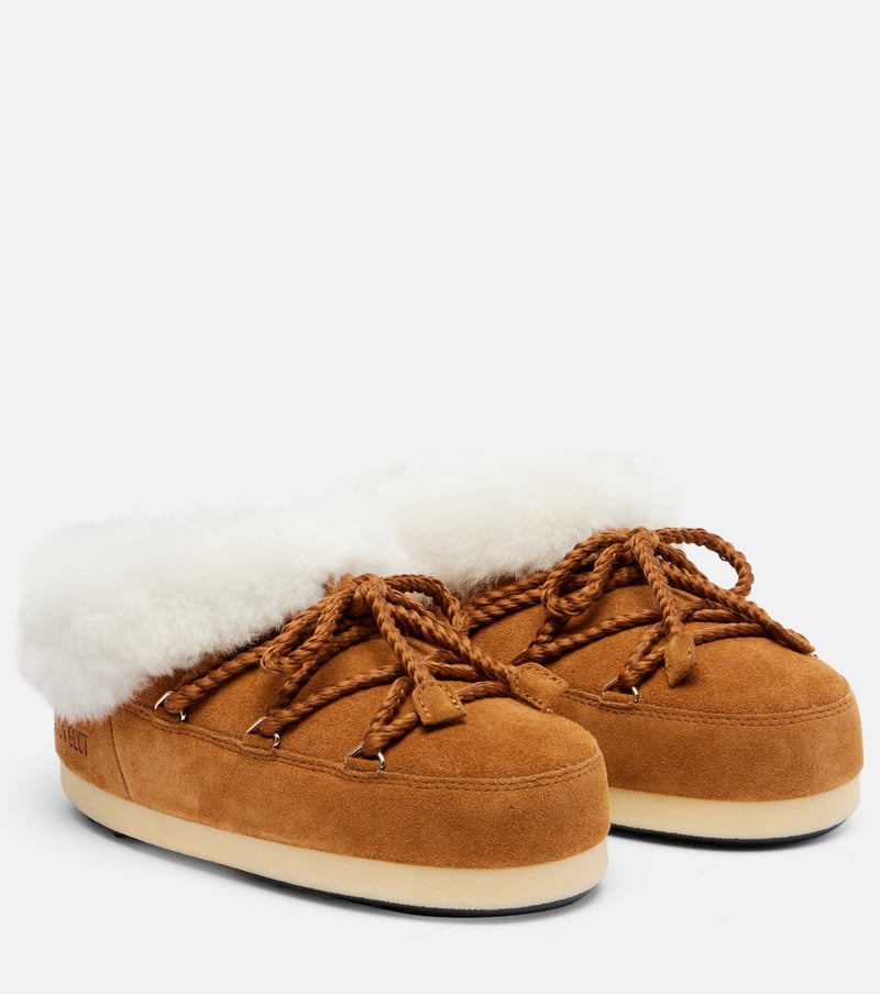 Moon Boot Slippers EVX aus Veloursleder