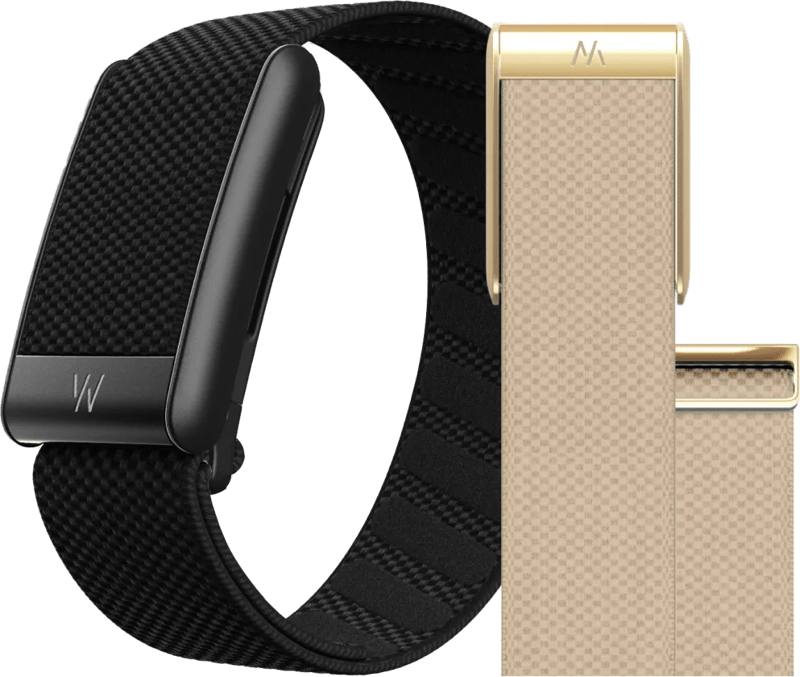 WHOOP 5.0 Peak Schwarz Mitgliedschaft 1 Jahr + WHOOP 5.0 SuperKnit Luxuriöses Armband Beige