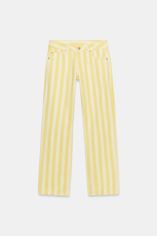 ZARA TRF JEANS MIT GERADEM BEIN UND STREIFENMUSTER
