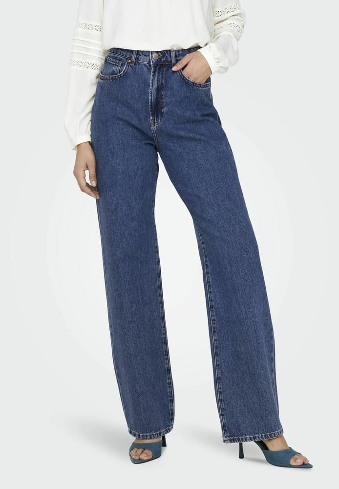 ONLY ONLSILJE Straight High Waist Jeans, Medium Blue Denim