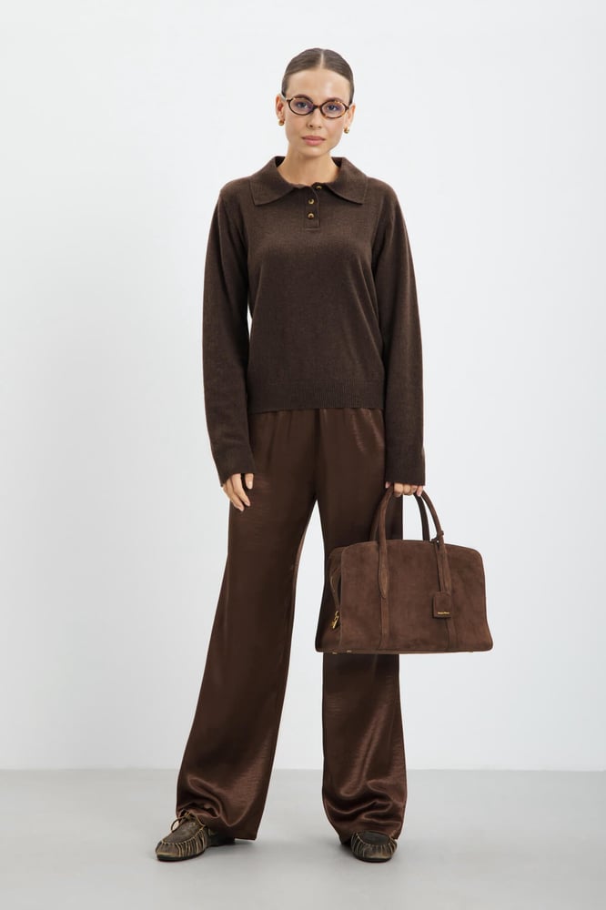 m-kae Ames Satin Pants - Espresso