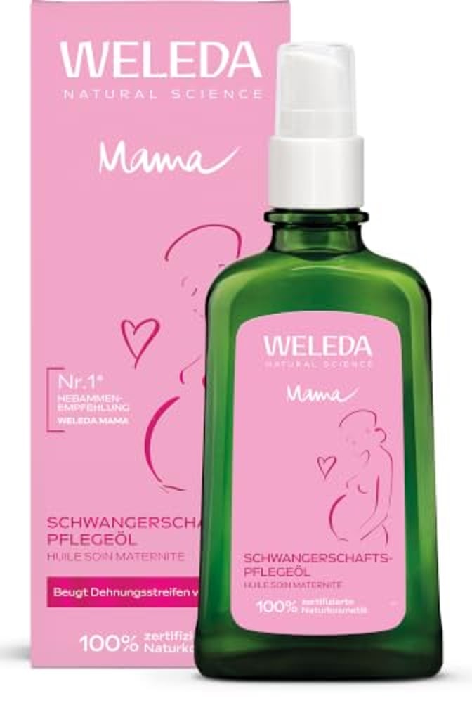 WELEDA Bio Mama Schwangerschaftsöl - Naturkosmetik Babybauch Massageöl zur Dehnungsstreifen Vorbeugung