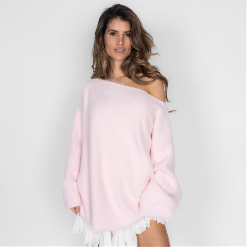 JEWELINA Ultra-Soft Everyday Off Shoulder Pullover