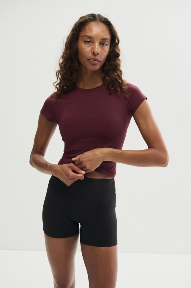 H&M Sports T-shirt with SculptMove™ - Kirschrot - Ladies