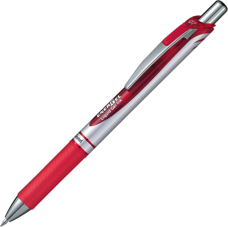 Pentel EnerGel XM BL77 Gelschreiber mit Druckmechanik, rot