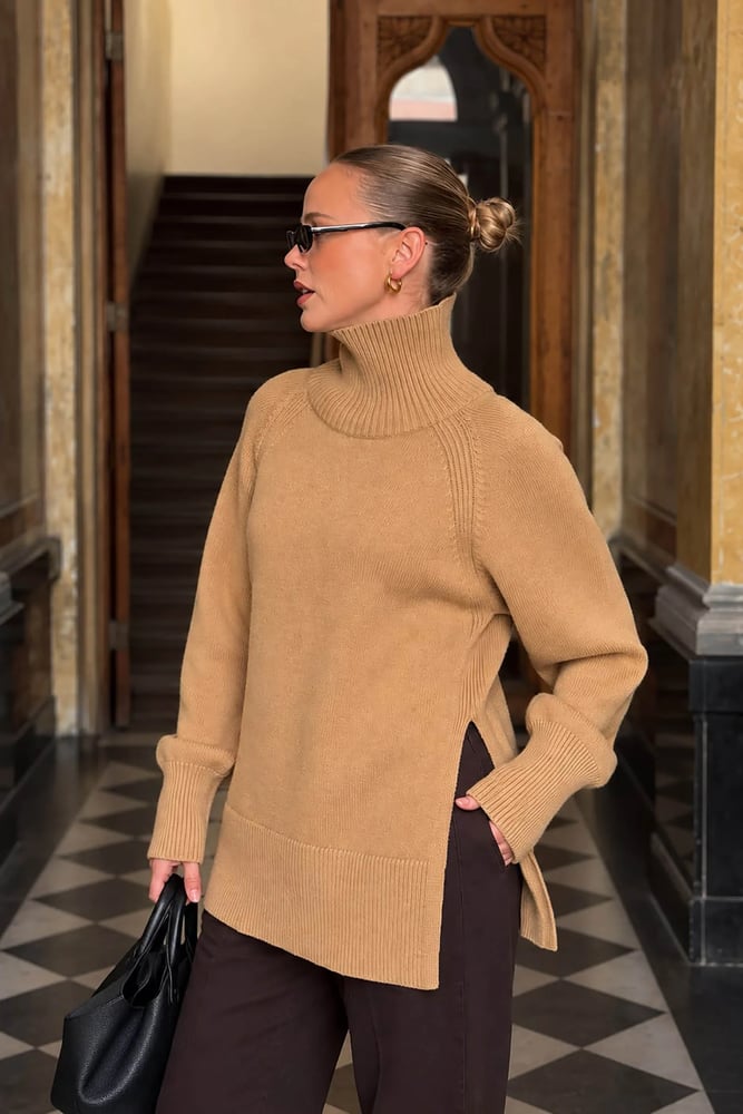 LEZU ANNI KNIT SWEATER TANNIN