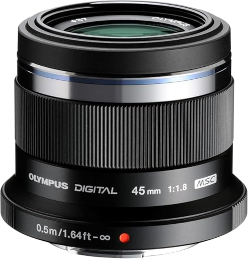 Olympus M.Zuiko Digital 45mm F1.8 Objektiv, lichtstarke Festbrennweite, geeignet für alle MFT-Kameras (Olympus OM-D & Pen Modelle, Panasonic G-Serie), schwarz