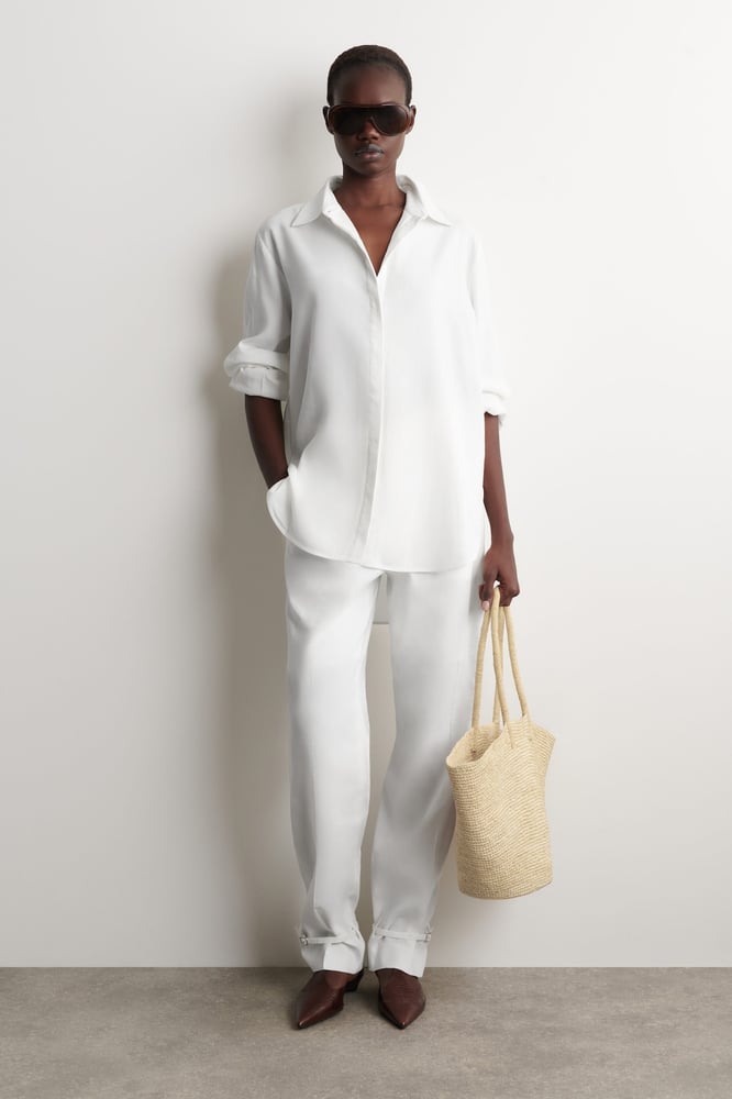 COS handgewebte Tasche - Stroh - beige