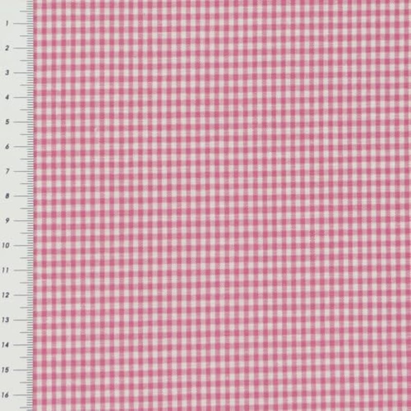 Baumwollstoff Meterware kariert 2mm weiß rosa 140 cm