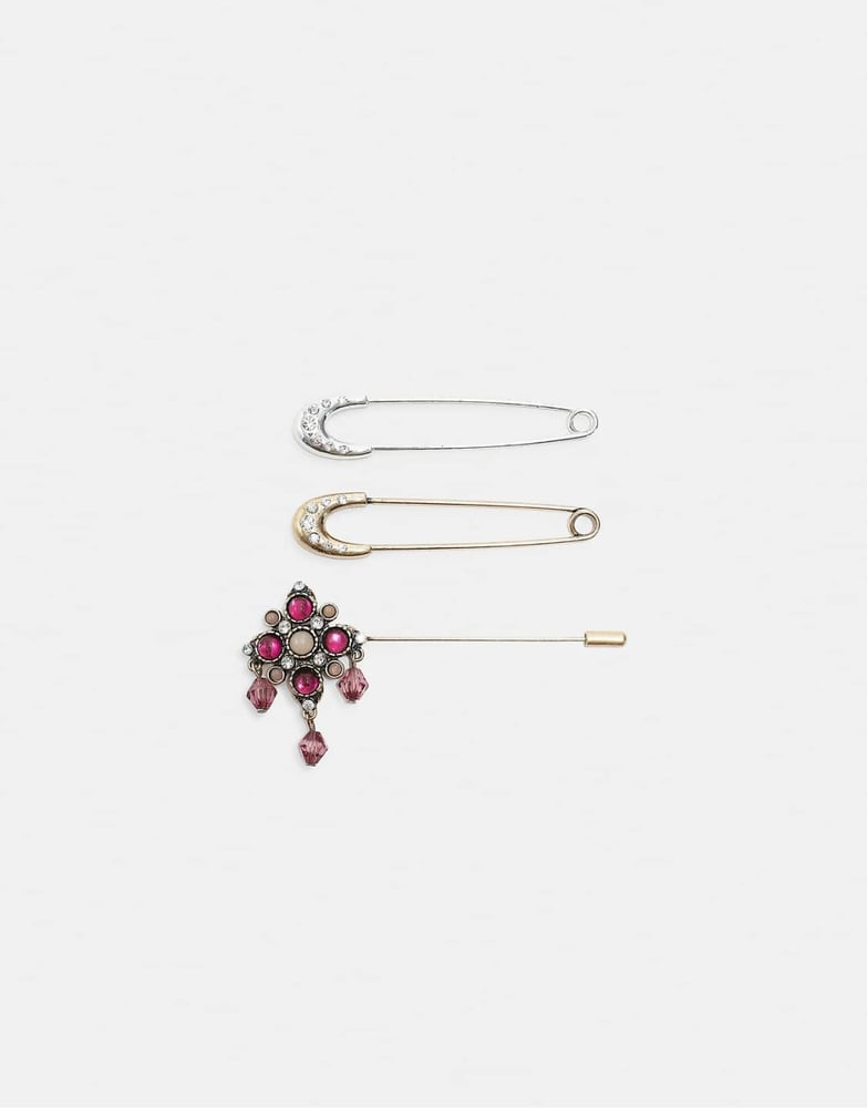 Stradivarius Set aus 3 Broschennadeln in Gold