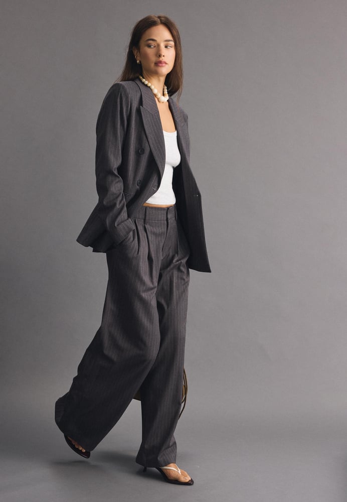 Gestreifte Wide-Leg-Hose