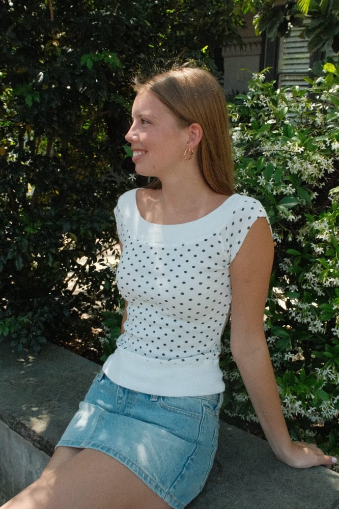 Brandy Melville Ginny Polka Dot Top