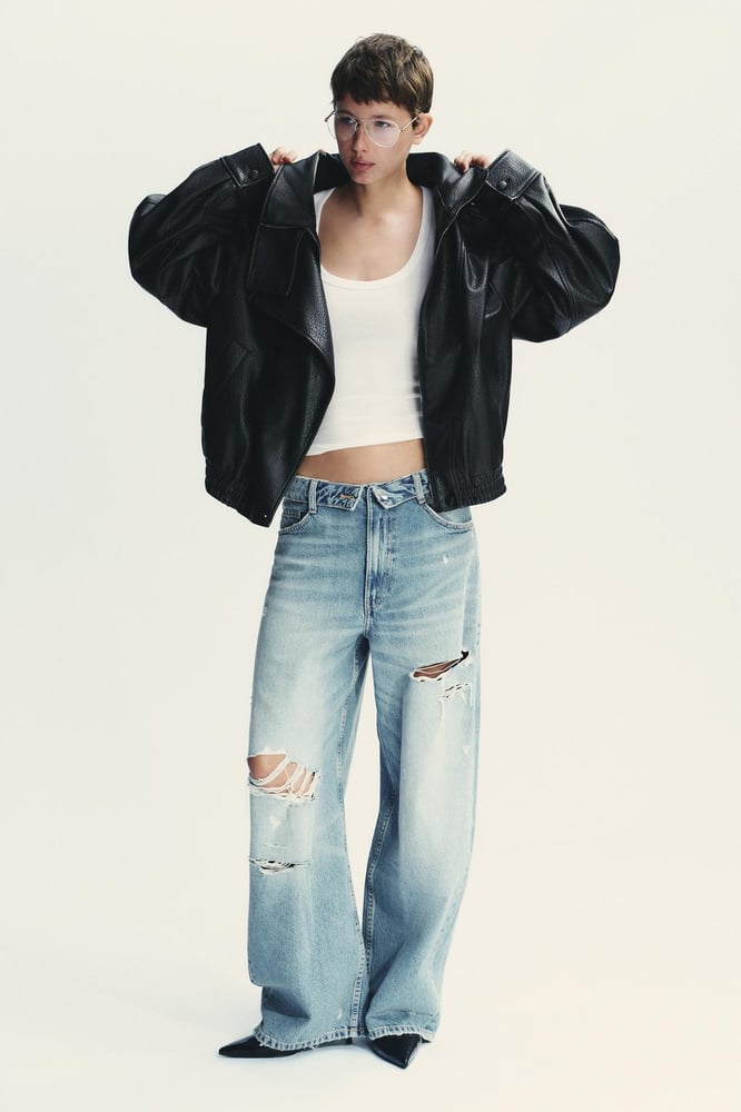 Zara Jacke in Lederoptik