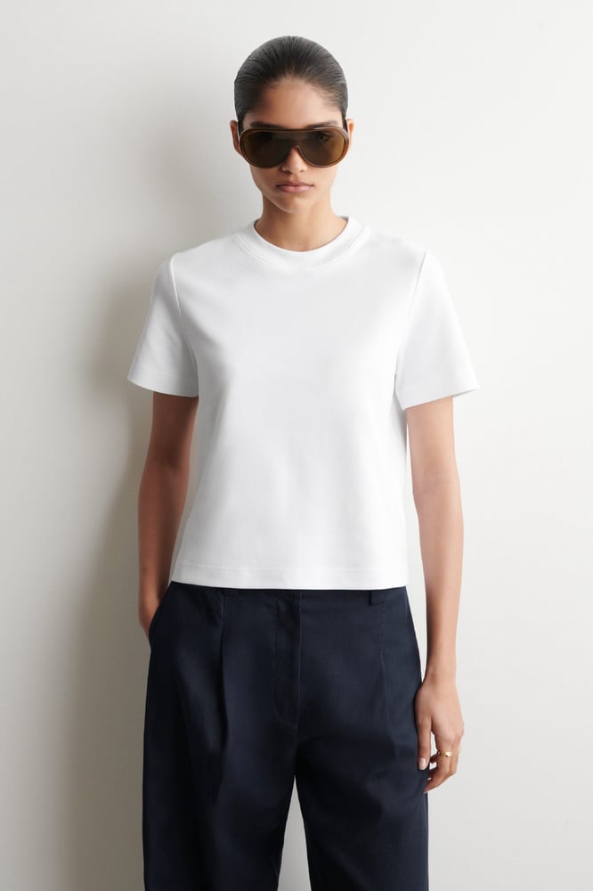 Cos SCHLICHTES T-SHIRT - WEISS