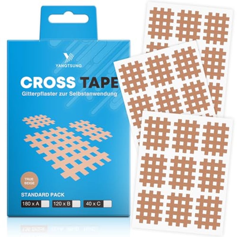 YANGTSUNG Gitterpflaster Cross Tape, 180 Stück, Wasserfest Akupunkturpflaster Gitterpflaster, Starkem Halt Akupressur Pflaster,Gittertape Schmerzpunkte, Vielseitig Einsetzbar