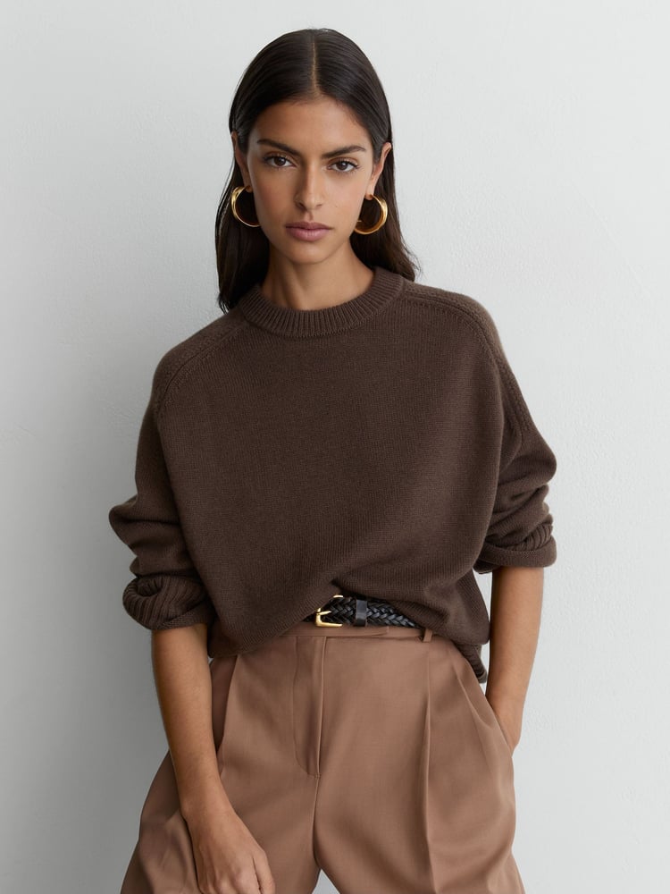 Reiss Wool-Cashmere Crew-Neck Raglan Jumper
