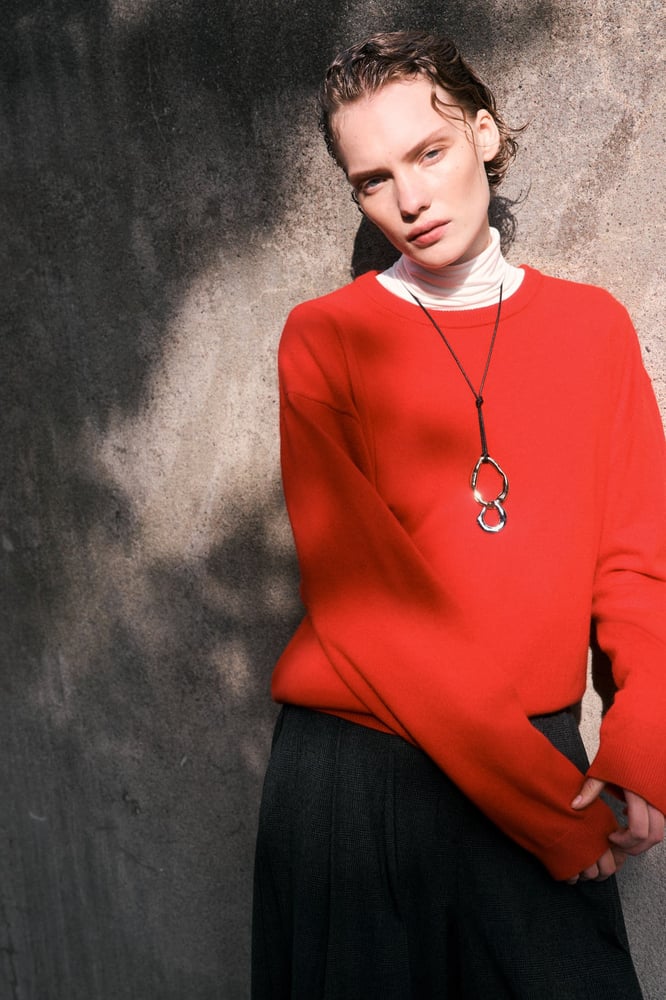 Kaschmirpullover in Feinstrick - Knallrot - Ladies