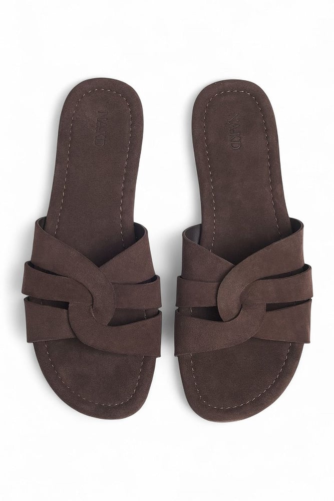NA-KD Sandalen aus Wildleder Braun